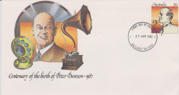 AUSTRALIE - Entier Postal FDC, Centenaire De Peter Dawson, Musique, Chanson, 1982 - Cantantes