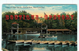 NY - NEW YORK CITY - LAKE And BOAT HOUSE CENTRAL PARK - VINTAGE POSTCARD UNITED STATES - DOS SCANNE - Central Park