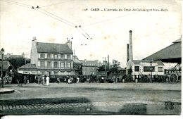 N°3444A -cpa Caen -l'arrivée Du Train De Cabourg Et Riva Bella- - Gares - Avec Trains