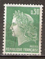 Timbre France Y&T N°1611 (05) Obl  Marianne De Cheffer.  0 F.30 Vert. Cote 0,15 € - 1967-1970 Marianna Di Cheffer