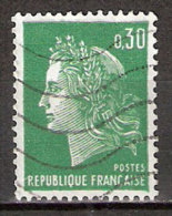 Timbre France Y&T N°1611 (13) Obl  Marianne De Cheffer.  0 F.30 Vert. Cote 0,15 € - 1967-1970 Marianna Di Cheffer