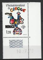 Monaco YT 1201 " Festival Du Cirque " 1979 Neuf** BDF Daté - Unused Stamps