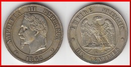 MONNAIE ARGENTEE **** 10 CENTIMES 1862 K BORDEAUX NAPOLEON III TETE LAUREE **** EN ACHAT IMMEDIAT - 10 Centimes