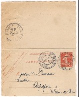 Carte Lettre 1908  St Vrain Destination Arpajon Seine Et Oise - Cartes-lettres