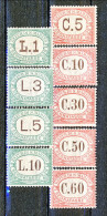 San Marino Tasse 1924 Colori Carminio E Verde Serie N. 10 - 18 MH - Timbres-taxe