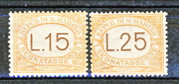 San Marino Tasse 1927-28 Mezza Serie N. 28 - 29 MNH - Postage Due