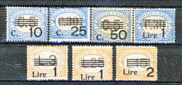 San Marino Tasse 1936-39 Serie Colori Azzurro E Arancio Sovrastampata N. 47 - 53 MNH - Impuestos