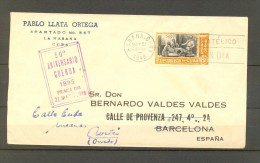 1948 CUBA, SOBRE PRIMER DIA, FDC, 50 ANIV. GUERRA 1895, CIRCULADO - FDC