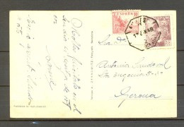 1948, TARJETA POSTAL HOTEL FORMENTOR, MALLORCA, CIRCULADA A GERONA, MAT. AMBULANTE ASCENDENTE MALLORCA - BARNA - Storia Postale