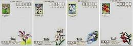 Taiwan 2001 Orchid Flower Pre-stamp Postal Cards 4-4 - Cartas & Documentos