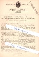 Original Patent - C. Franzel In Domstadtl / Domasov Nad Bystricí , 1889 , Mühlen , Sternberk /  !!! - Boehmen Und Maehren