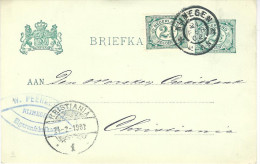 1902 Bijgefrankeerde Bk  Van Nijmegen Van 21 FEB 02 Naar Kristiania - Briefe U. Dokumente