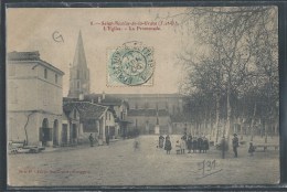 - CPA 82 - Saint-Nicolas-de-la-Grave, L'église - La Promenade - Saint Nicolas De La Grave