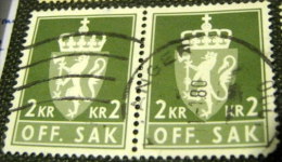 Norway 1955 Offical Service 2kr X2 - Used - Officials