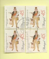 4 TIMBRES - 4 STAMPS - PORTUGAL (1995) -  PROFESSIONS DU XIX SIÈCLE - DÉPOTOIR - TIMBRES OBLITÉRÉS - Gebraucht