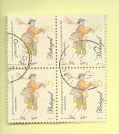 4 TIMBRES - 4 STAMPS - PORTUGAL (1995) -  PROFESSIONS DU XIX SIÈCLE - VENDEUR DE BALAI - TIMBRES OBLITÉRÉS - Gebruikt