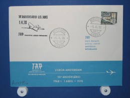 FFC First Flight 281 Lissabon Portugal - Amsterdam 1978 - A947Ba (nr.Cat DVH) - Lettres & Documents