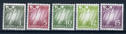 1961 - GROENLANDIA - GREENLAND - GRONLAND - Catg Mi. 47/51 - MNH - (T/AE22022015....) - Nuovi