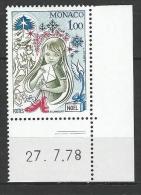 Monaco YT 1165 " Nël " 1978 Neuf** BDF Daté - Unused Stamps