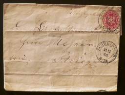 ALLEMAGNE- PRUSSE LETTRE AFFRANCHISSEMENT POUR LA FRANCE 1866. Cachet Depart Schweidnitz - Briefe U. Dokumente