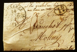 CURSIVE Pour MOLLAY. Cachet AUXERRE 14 Fevr 1837 - 1801-1848: Précurseurs XIX