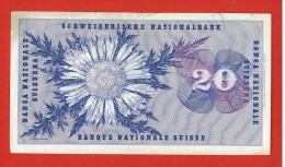 'SVIZZERA SUISSE - 20 FRANCHI SERIE 1970 - 68 G - # 014180 - QUALITA' BB - Suiza