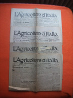 BOLOGNA GIORNALE SETTIMANALE " L' AGRICOLTORE D'ITALIA " N. 4 COPIE DEL 1925 FISA - Premières éditions