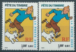 [07] Variété : N° 3303 Tintin Pantalon Brun-jaune Au Lieu De Brun +  Normal  ** - Nuevos