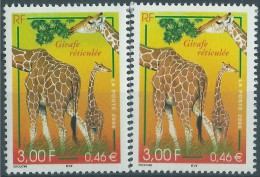 [07] Variété : N° 3333 Girafe Brun-verdâtre Au Lieu De Brun-rouge +  Normal  ** - Ungebraucht