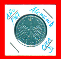 ALEMANIA R.F. MONEDAS DE 5.00 DM -AÑO 1967-CECAS.-  D-F-G-J - 5 Mark