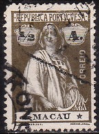 MACAU - 1913-15,  Ceres.  1/2 A. (Papel Porcelana Médio. D. 15 X 14)   (o)  MUNDIFIL  Nº 210a - Gebraucht