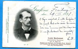 S082, Gruss Aus Freiburg, Louis Ruchonnet, Schweizerischer Staatsmann, Suisse, Schweiz,Vaud,précurseur, Circulée 1898 - Hommes Politiques & Militaires