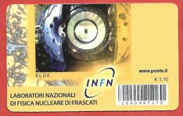TESSERA FILATELICA ITALIA - 2014 - Laboratori Nazionali Di Fisica Nucleare - Laboratori Nazionali Di Frascati, Kloe - Filatelistische Kaarten