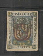 ESPAÑA - 1893 FRANQUICIA POSTAL EJERCITO EXPEDICIONARIO - Unused (NO GUM) - IMPERFORATE - Franchigia Militare