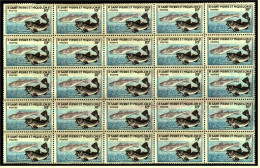 Bogen Ohne Rand  -  25 X St. Pierre Et Miquelon 1957 Kabeljau  -  Mi. Nr. 381** Postfrisch - Unused Stamps