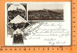 KÖNIGSTEIN: Gruss Aus Königstein, Lithographie Multi Vues, Panorama, Ruin. Königstein, Frankfurter Strasse, Burgruine - Koenigstein