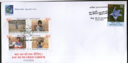 India 2015 Say No To Child Labour Flowers KARNAPEX Bangalore Special Cover # 18108B Inde Indien - IAO