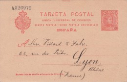 ESPAGNE 1904. ENTIER 10C. BARCELONE - LYON/ 1571 - 1850-1931