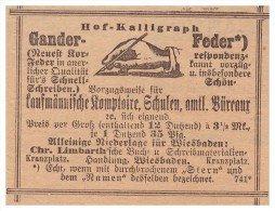 3x Werbung Von Hof- Kalligraph Gander In Mainz , 1886 , Feder , Federhalter , Kalligraphie !!! - Vulpen