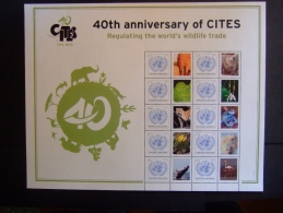 UN NEW YORK 2013  40TH ANNIVERSARY OF CITES  MNH ** (GROEN102-21-1000) - Blocks & Sheetlets