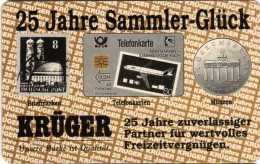 Allemagne : Krüger 25 Jahre Sammler-Glück : Timbre-poste / Carte De Crédit / Pièce 1992 - Stamps & Coins