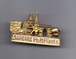 RARE Pin's SAPEURS POMPIERS DE PARIS Tirage Limité à 100 Exemplaires Blason, Sacré-coeur, Tour Eiffel, Arc De Triomphe - Firemen