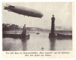 Original Zeitungsausschnitt - 1928 - Der Erste Flug Des Zeppelin , Hafen Von Lindau , Flug Um Den Bodensee , Luftschiff - Aviazione