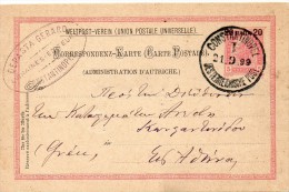 LEVANT AUTRICHIEN ENTIER POSTAL CONSTANTINOPEL 1889 - Eastern Austria