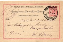 LEVANT AUTRICHIEN ENTIER POSTAL CONSTANTINOPEL 1889 - Oriente Austriaco
