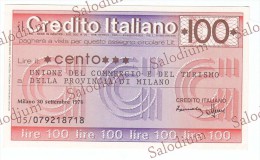 (*) CREDITO ITALIANO - Milano - MINIASSEGNI - Banconota Banknote Assegno - [10] Cheques Y Mini-cheques