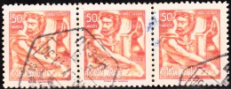 MACAU - 1951,  Vultos Do Oriente,   50 A.  (Tira-3)   D. 12   (o)  MUNDIFIL  Nº 362 - Gebraucht