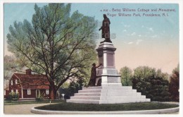 USA, PROVIDENCE RHODE ISLAND RI- BETSY WILLIAMS COTTAGE AND MONUMENT -ROGER WILLIAMS PARK~c1910s Unused Vintage Postcard - Providence