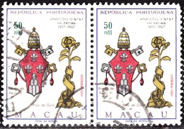 MACAU -1967, Cinquentenário Aparições Nossa Senhora, Em Fátima,  50 A. (PAR)  D. 12 1/2 X 13 1/2    (o)  MUNDIFIL Nº 417 - Gebraucht