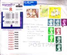 GREAT BRITAIN 2010 REGISTERED AIRMAIL COVER - POSTED FROM SHENLEY CHURCH END FOR INDIA - ADDITIONAL STAMPS USED - Briefe U. Dokumente